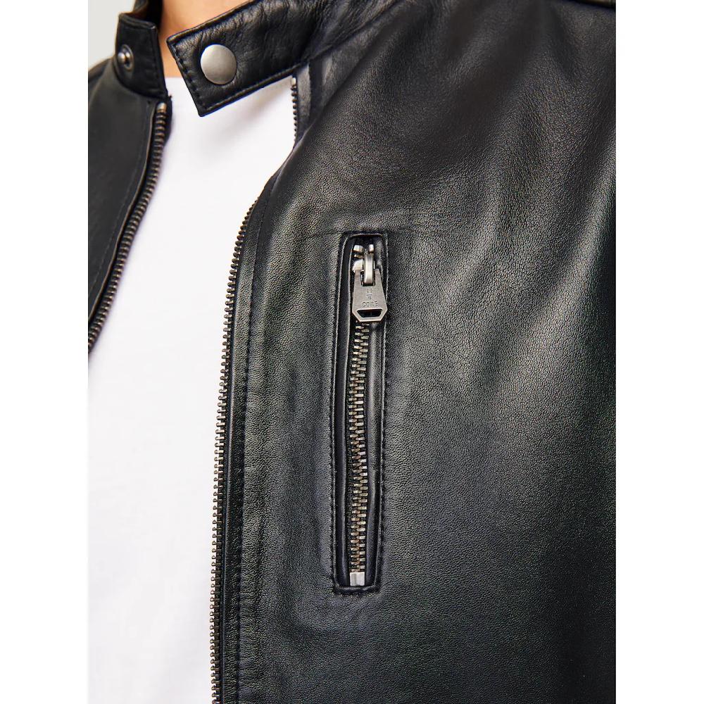 Jack & Jones Lederjacke »JJELIAM LAMB LEATHER JACKET NOOS« Ohne Kapuze Mit Markanter Schultersteppung ▷ Bestellen