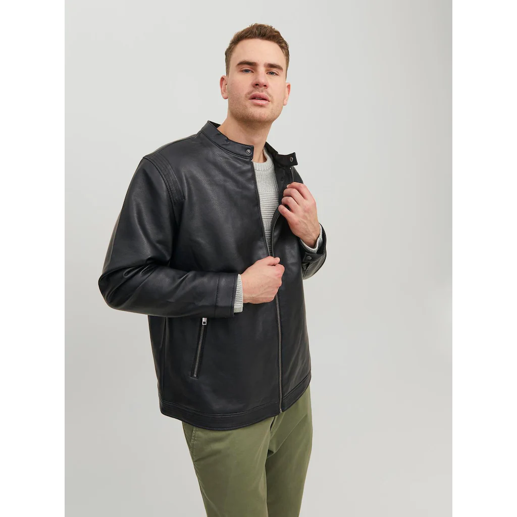 Jack & Jones PlusSize Bikerjacke »JJEROCKY CLEAN JACKET NOOS PLS« ▷ Für