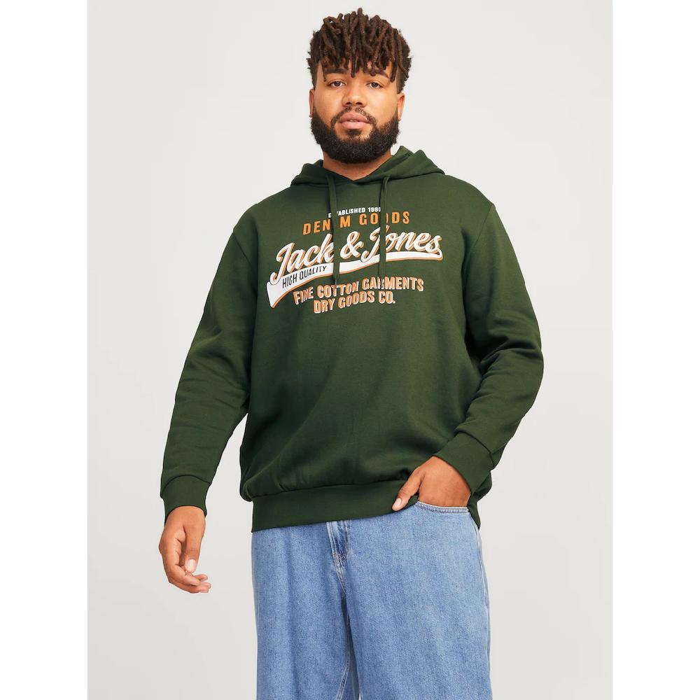 Jack & Jones PlusSize Hoodie »JJELOGO SWEAT HOOD 2 COL 24/25 NOOS PLS« mit Logo Frontprint ▷ bestellen