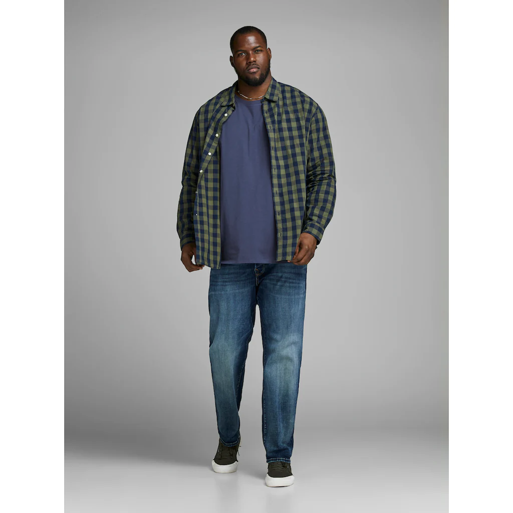 Jack & Jones PlusSize Rundhalsshirt »JJEORGANIC BASIC TEE SS O-NECK NOOS PLS« Mit Rundhalsausschnitt ▷ Für