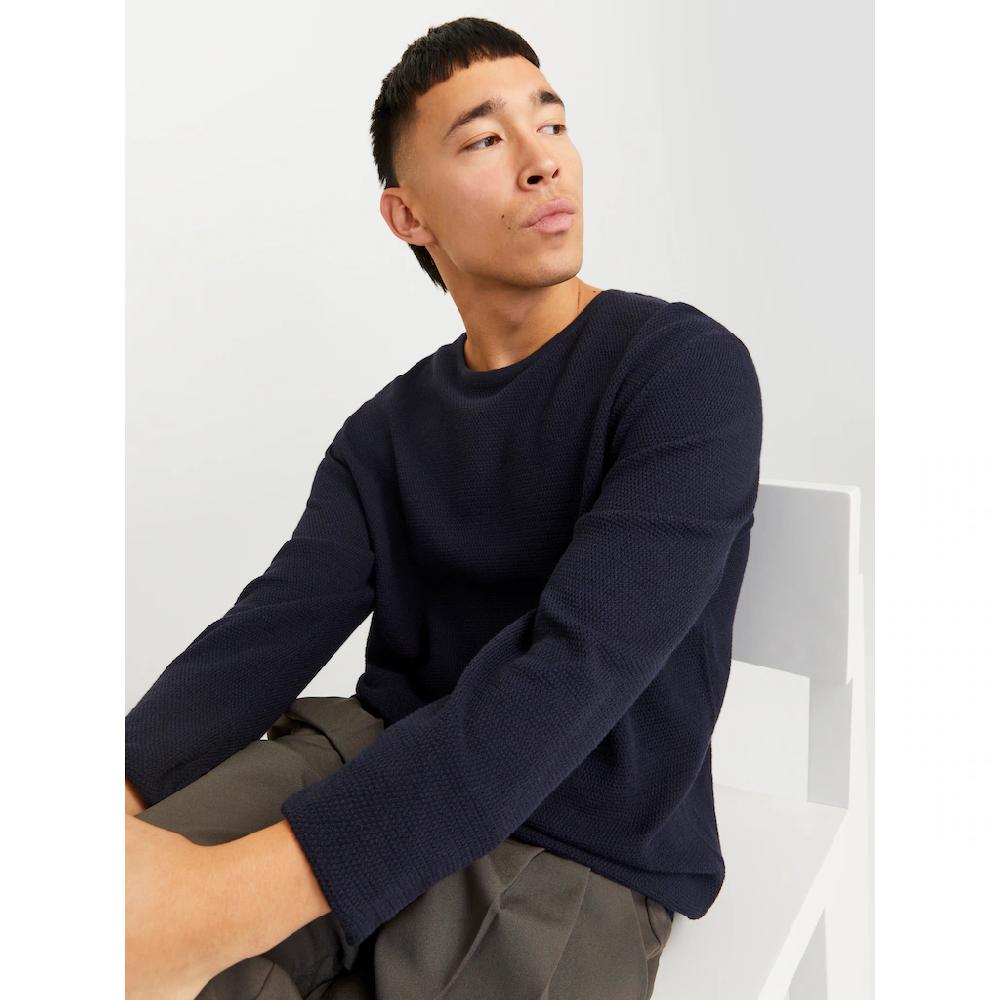 Jack & Jones Rundhalspullover »JJEGEORGE KNIT CREW NECK NOOS« In Strick Optik ▷ Bestellen