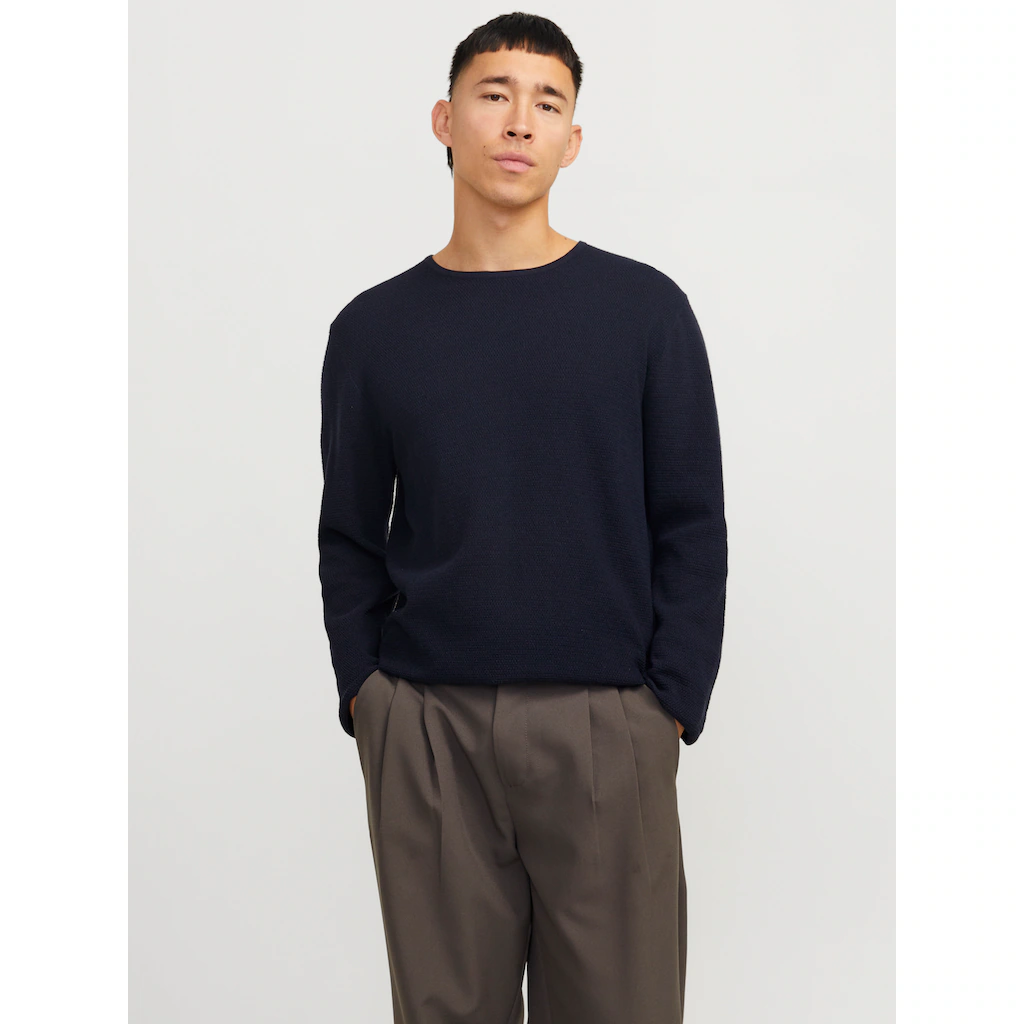 Jack & Jones Rundhalspullover »JJEGEORGE KNIT CREW NECK NOOS« in Strick Optik ▷ bestellen