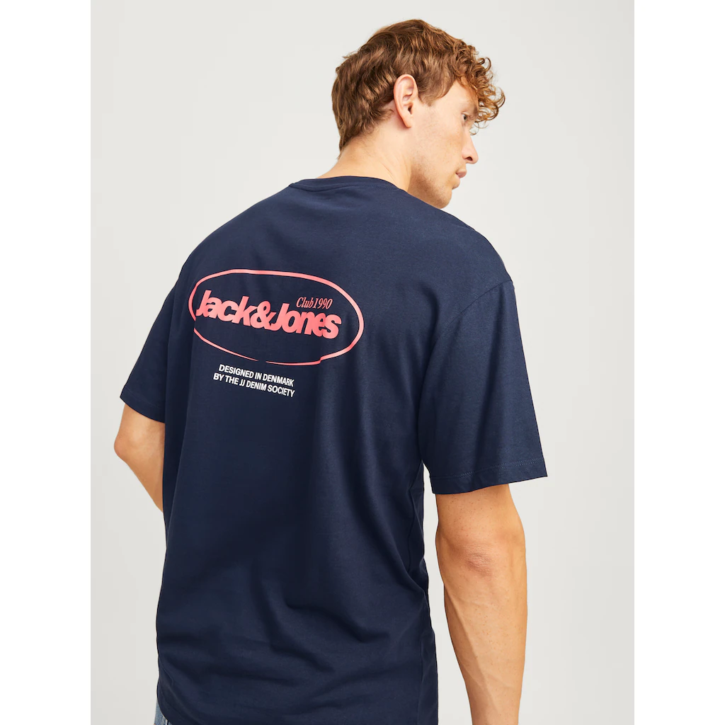 Jack & Jones Rundhalsshirt »JJEBRADLEY GRAPHIC TEE SS O-NECK NOOS« Mit Front Und Back Print ▷ Bestellen
