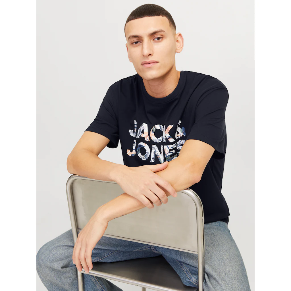 Jack & Jones Rundhalsshirt »JJEBRYAN CORP LOGO TEE SS O-NECK NOOS« Mit Logo Druck ▷ Für