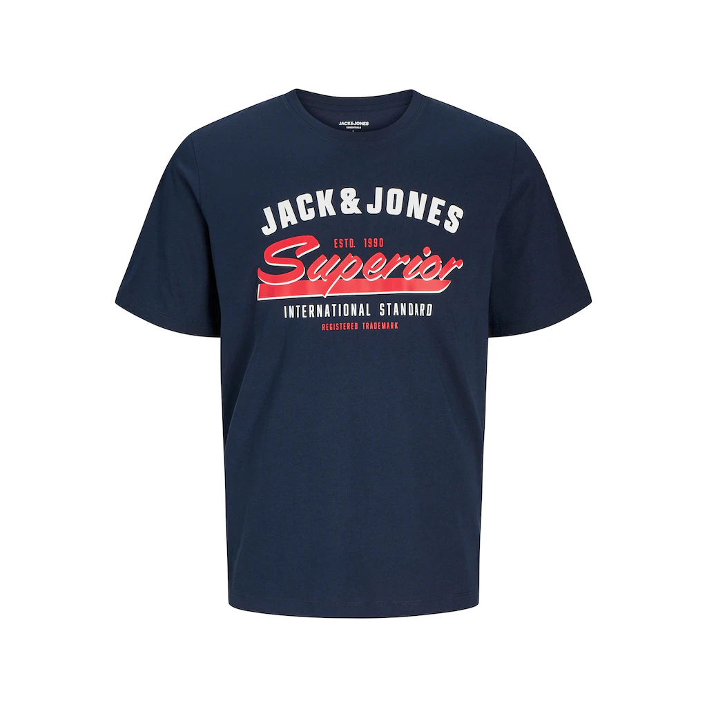 Jack & Jones Rundhalsshirt »JJELOGO TEE SS O-NECK 2 COL SS25 3PK MP« (Packung 3 Tlg.)