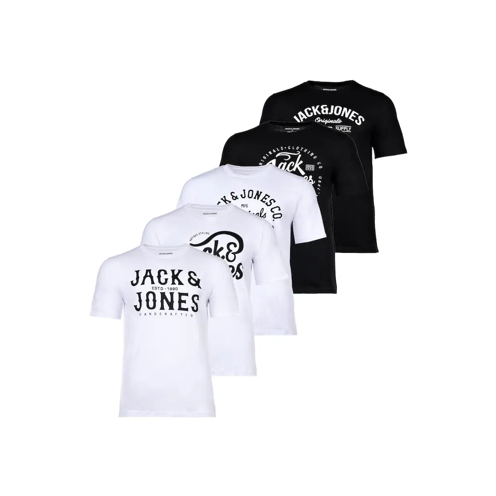 Jack & Jones T-Shirt »T-Shirt JJLEOGRA TEE CREW NECK 5PK 5er Pack« ▷ für