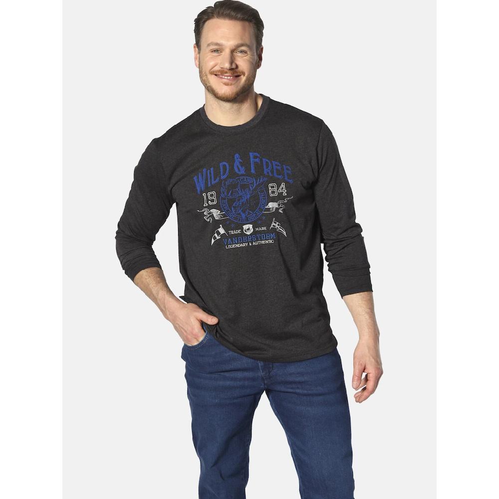 Jan Vanderstorm Langarmshirt »Langarmshirt STAAF« (1 tlg.) in leichter Baumwoll-Qualität