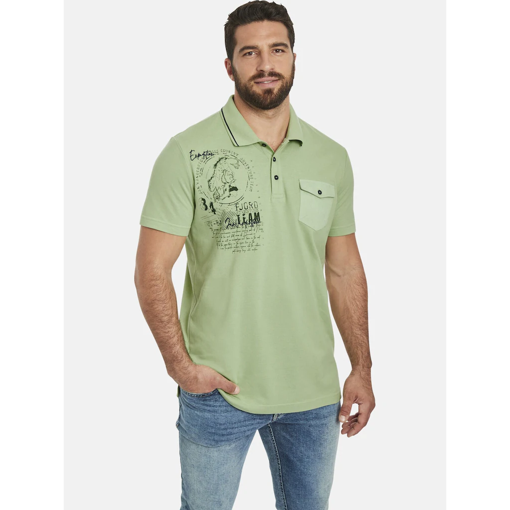 Jan Vanderstorm Poloshirt »Poloshirt FJODOR« (1 tlg.) mit nordischem Aufdruck