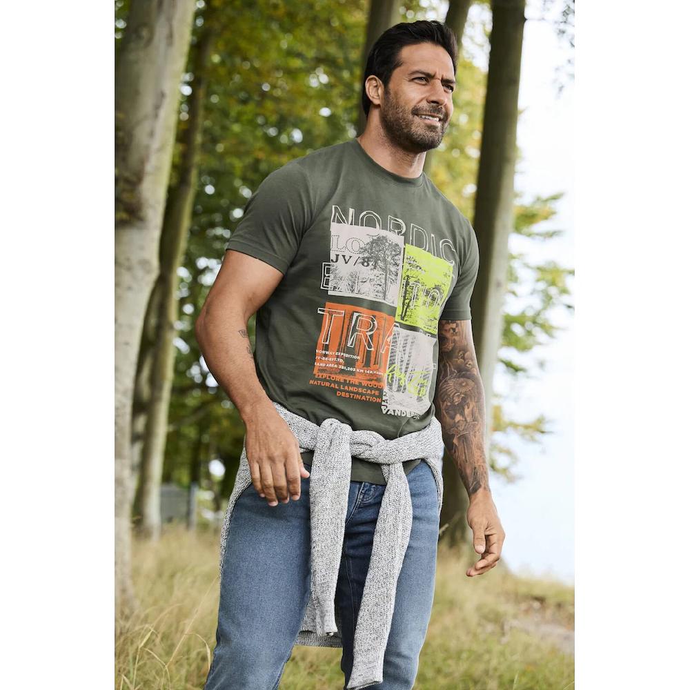 Jan Vanderstorm Rundhalsshirt »T-Shirt TANDRUP« (1 Tlg.) Aus Luftiger Baumwolle