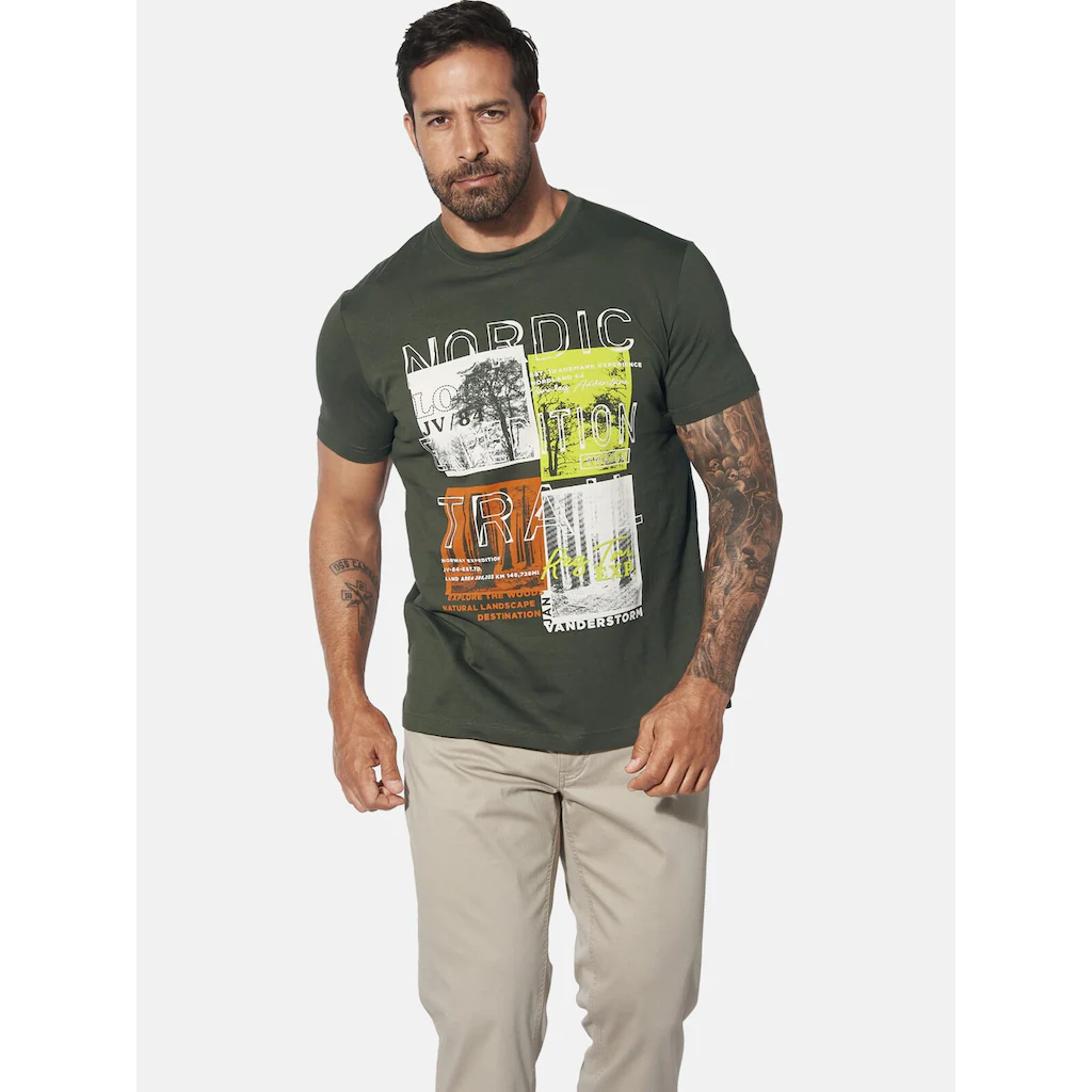 Jan Vanderstorm Rundhalsshirt »T-Shirt TANDRUP« (1 tlg.) aus luftiger Baumwolle