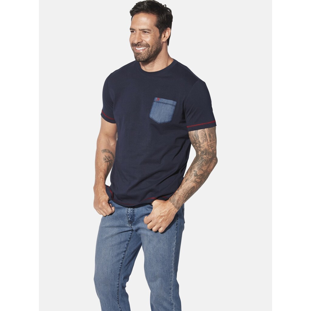 Jan Vanderstorm T-Shirt »Doppelpack T-Shirt BALDEN« (2 tlg.) mit Brusttasche