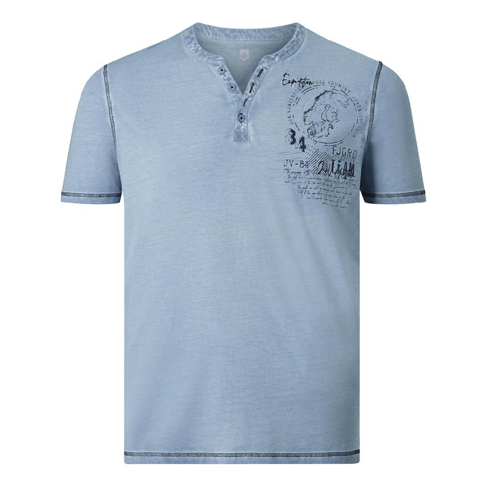 Jan Vanderstorm T-Shirt »T-Shirt GODBERT« (1 Tlg.) Mit Serafino-Ausschnitt