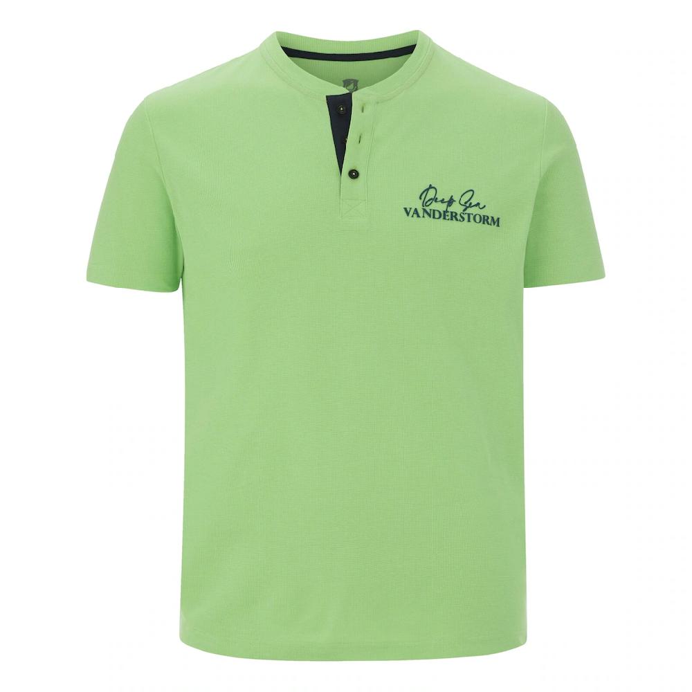 Jan Vanderstorm T-Shirt »T-Shirt GORTAN« (1 Tlg.) Mit Knopfleiste & Aufdruck