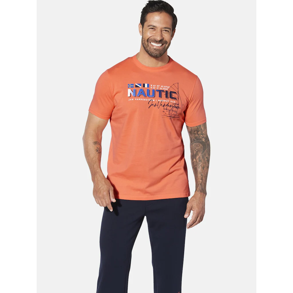 Jan Vanderstorm T-Shirt »T-Shirt SVENHELM« (1 tlg.) mit nordischem Aufdruck