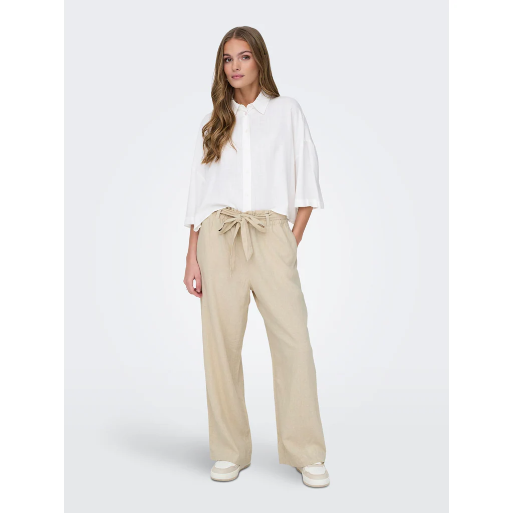 JDY Culotte »JDYSAY MW LINEN BELT PANT WVN NOOS«