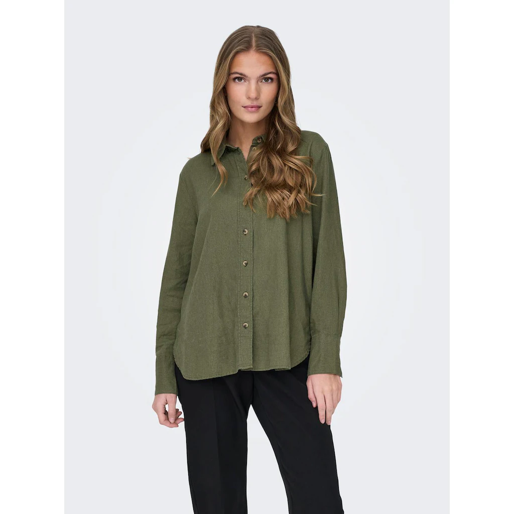 JDY Hemdbluse »JDYSAY L/S LINEN LOOSE SHIRT WVN NOOS«