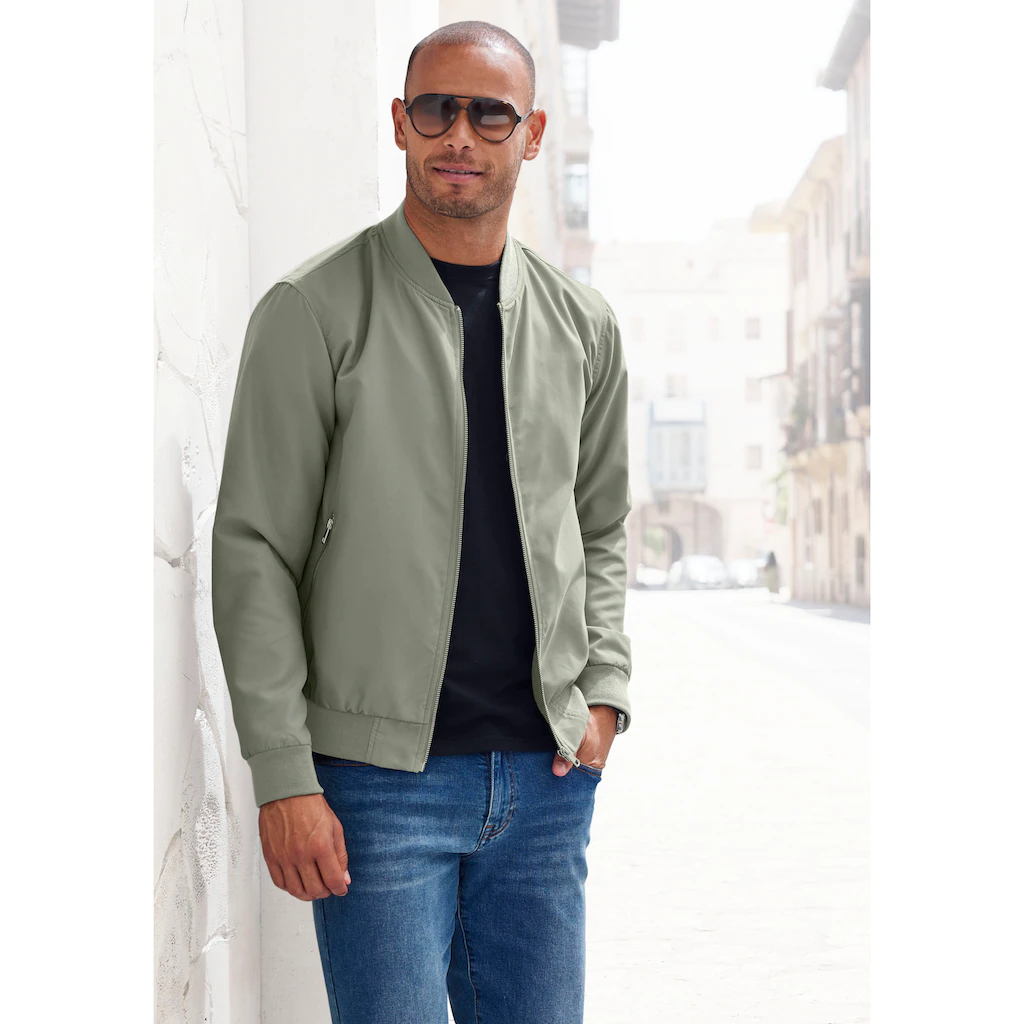 John Devin Bomberjacke »/ Blouson mit Rippkragen« Pilotenjacke / Übergangsjacke mit Innentasche regular fit ▷ kaufen