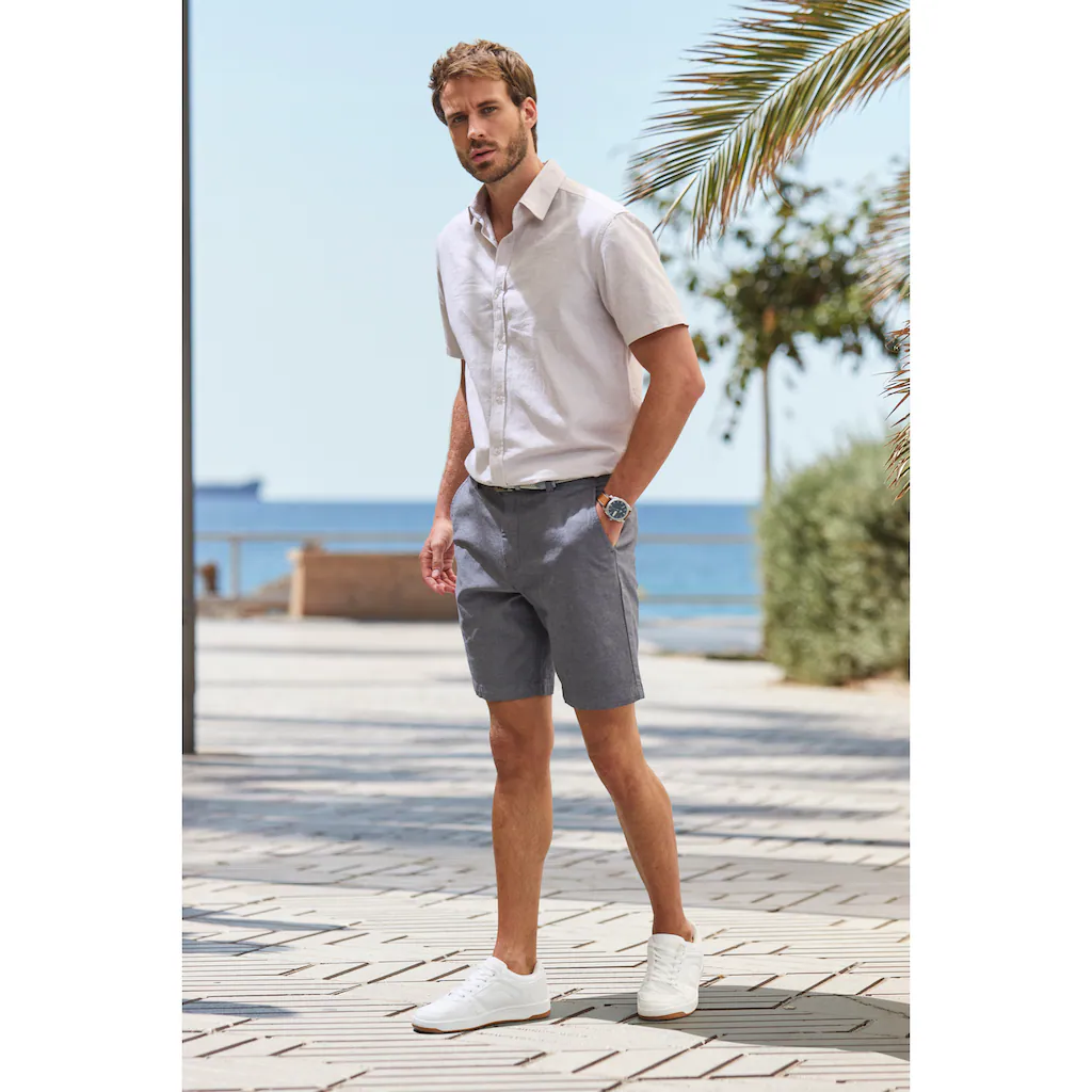 John Devin Chinoshorts »regular-fit« Oxford Shorts Aus Elastischer Baumwolle