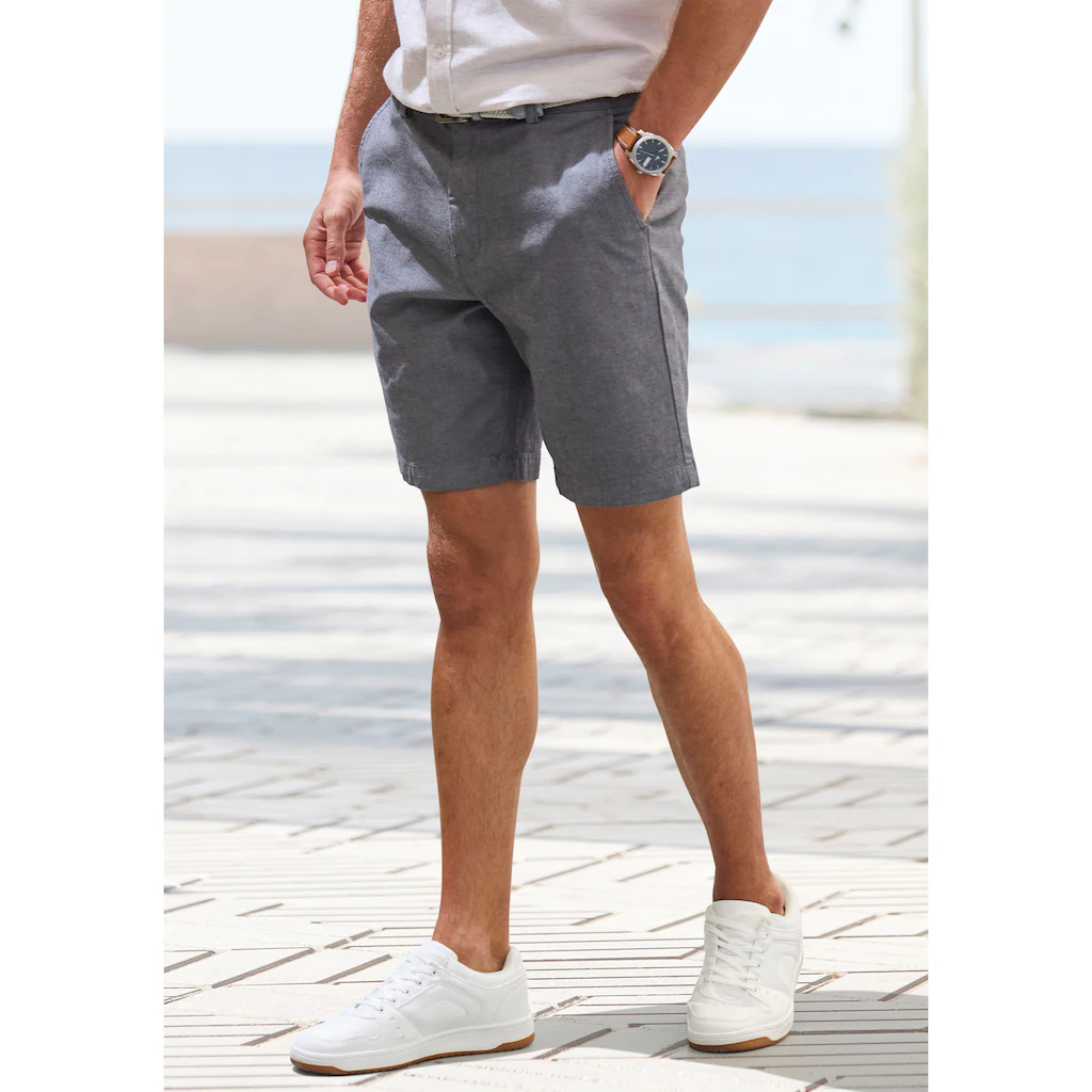 John Devin Chinoshorts »regular-fit« Oxford Shorts aus elastischer Baumwolle