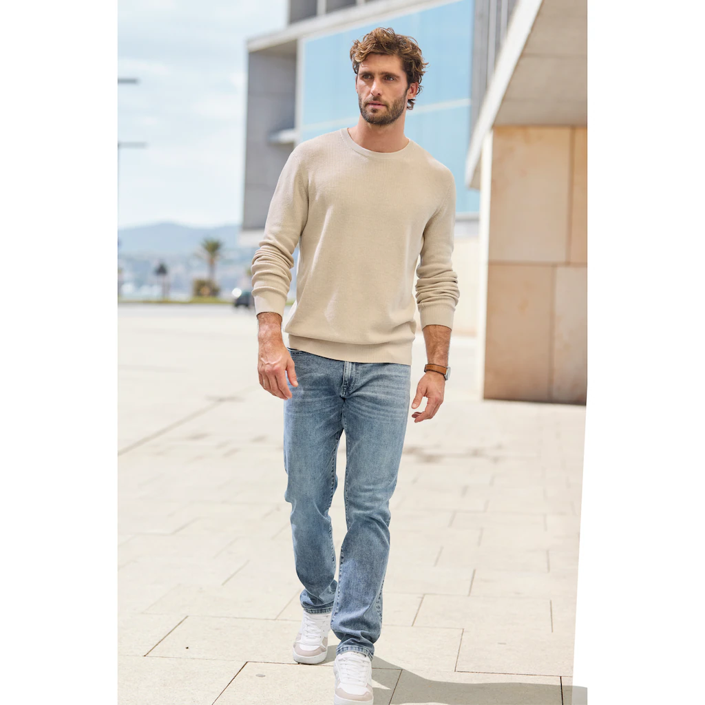 John Devin Strickpullover Pullover In Modischen Farben Aus Baumwollmischung