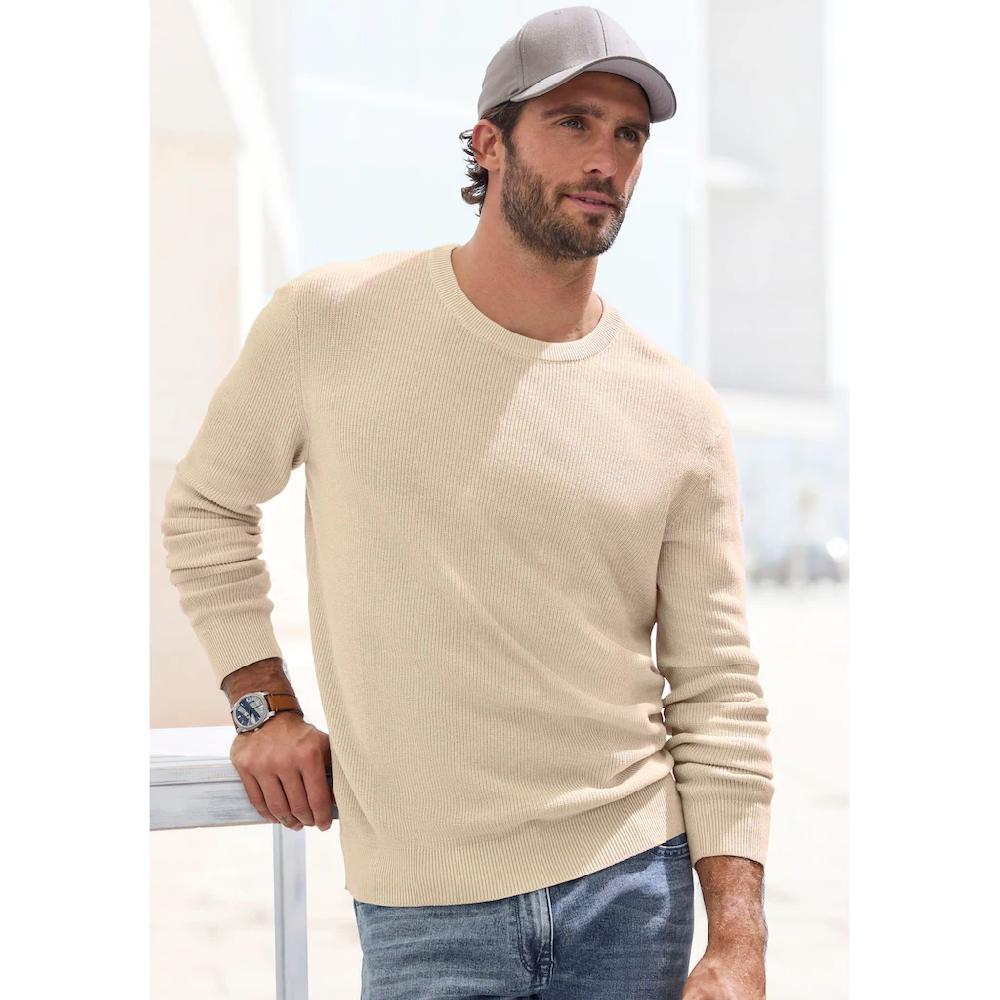 John Devin Strickpullover Pullover in modischen Farben aus Baumwollmischung