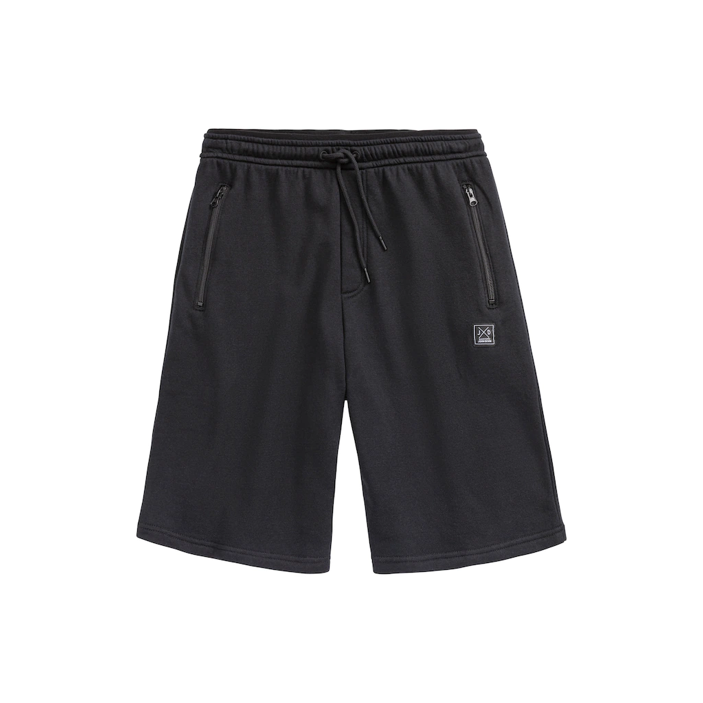 John Devin Sweatshorts Seitliche Taschen Mit Schwarzem Reißverschluss