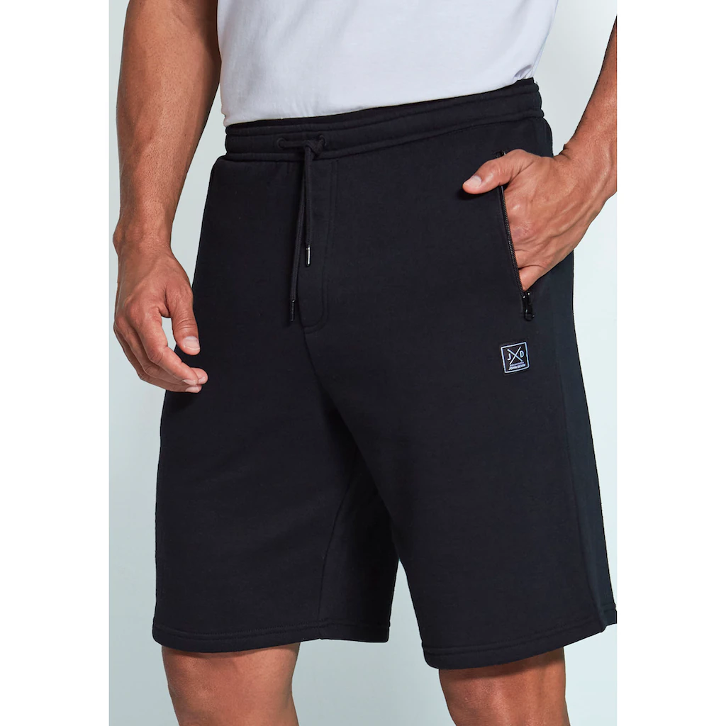 John Devin Sweatshorts Seitliche Taschen Mit Schwarzem Reißverschluss