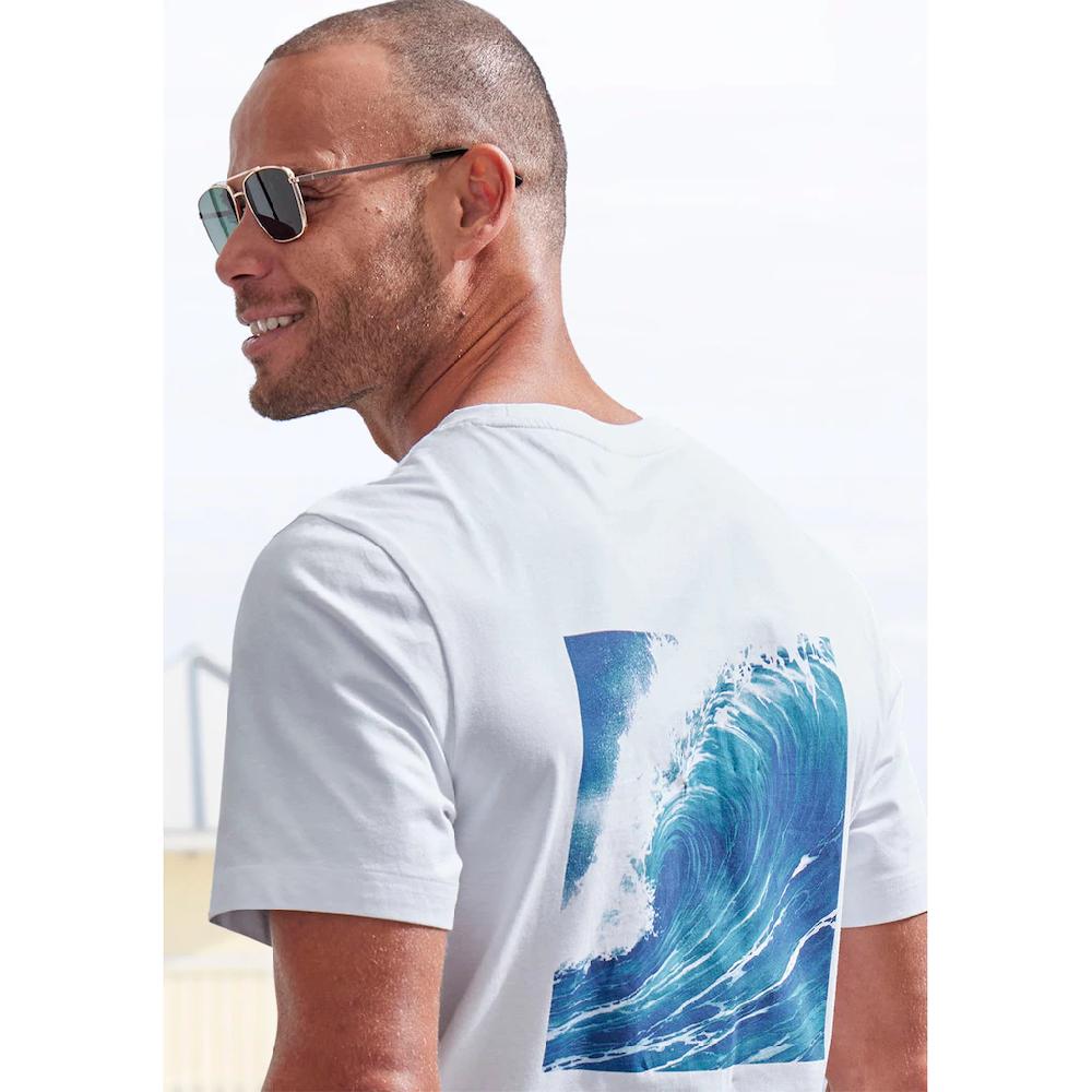 John Devin T-Shirt Kurzarmshirt Mit Modernem Rückprint Aus Reiner Baumwolle ▷ Für