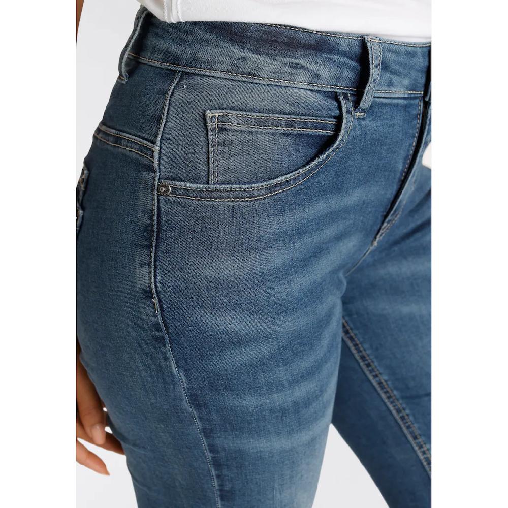 KangaROOS 7/8-Jeans »CULOTTE-JEANS« Gerade Passform Modische Abriebeffekte Normale Leibhöhe