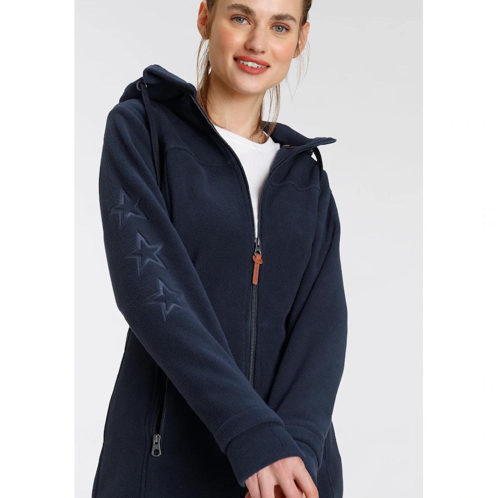 KangaROOS Fleecejacke Mit Kapuze Figurbetonter Schnitt Mit Kapuze Mit 2-Wege-Reißverschluss