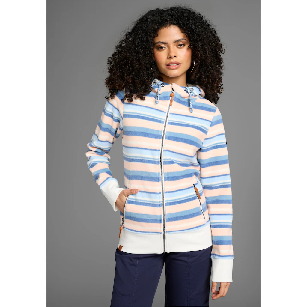 KangaROOS Fleecejacke mit Kapuze mit Kapuze im trendigen Streifen-Design