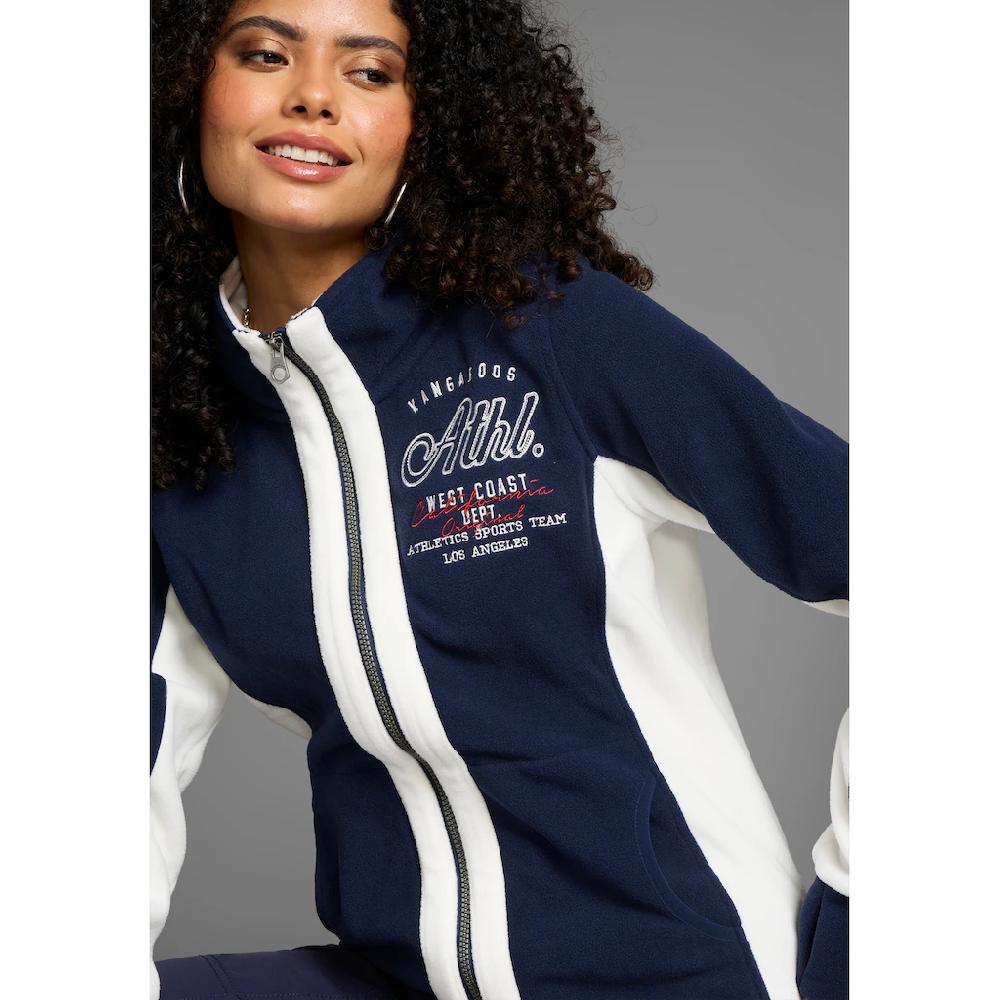 KangaROOS Fleecejacke Ohne Kapuze Für Kalte Tage Schnelltrocknend Wärmend Figurbetonter Schnitt