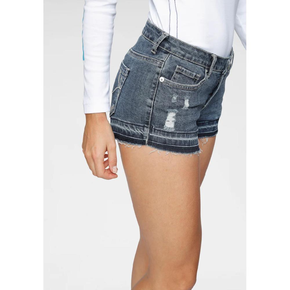 KangaROOS Jeansshorts Kurze Hose Mit Destroyed-Effekten Niedrige Leibhöhe