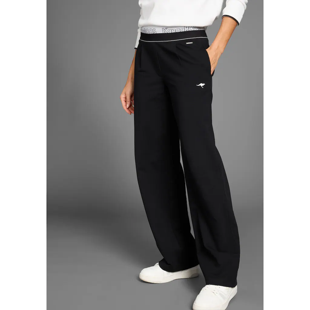 KangaROOS Jerseyhose Wide-Leg mit Logobund