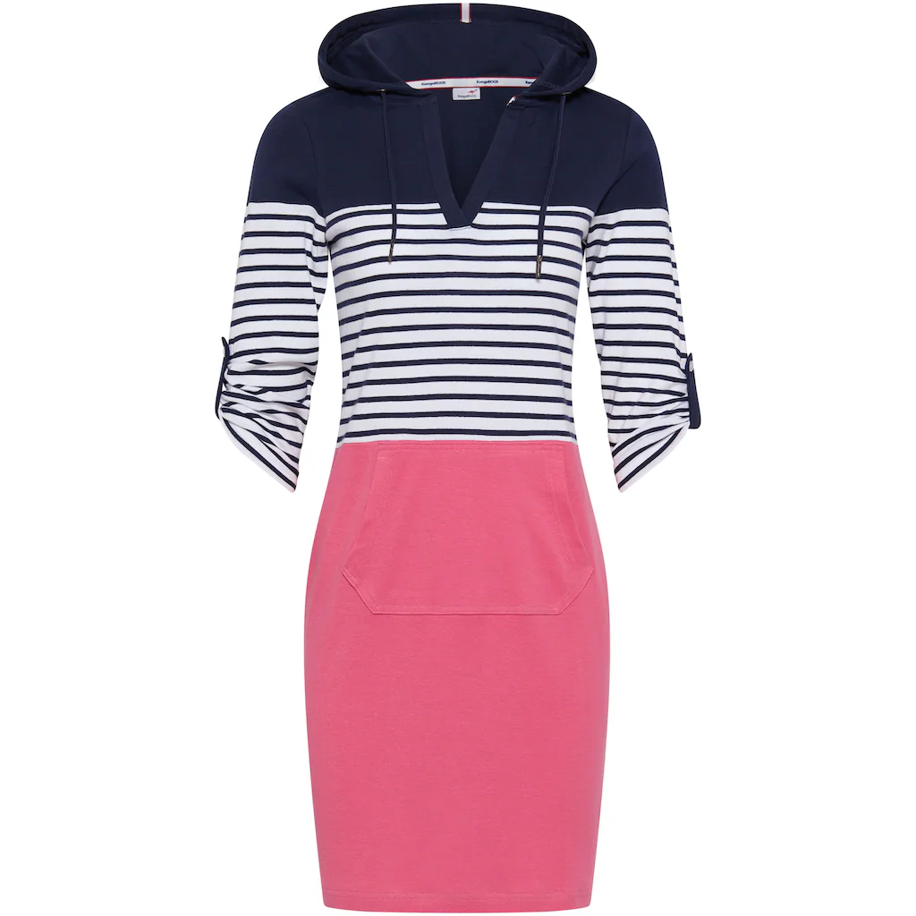 KangaROOS Jerseykleid Kurzes Kleid Lässiger Casual Look Aus Rippstrickstoff