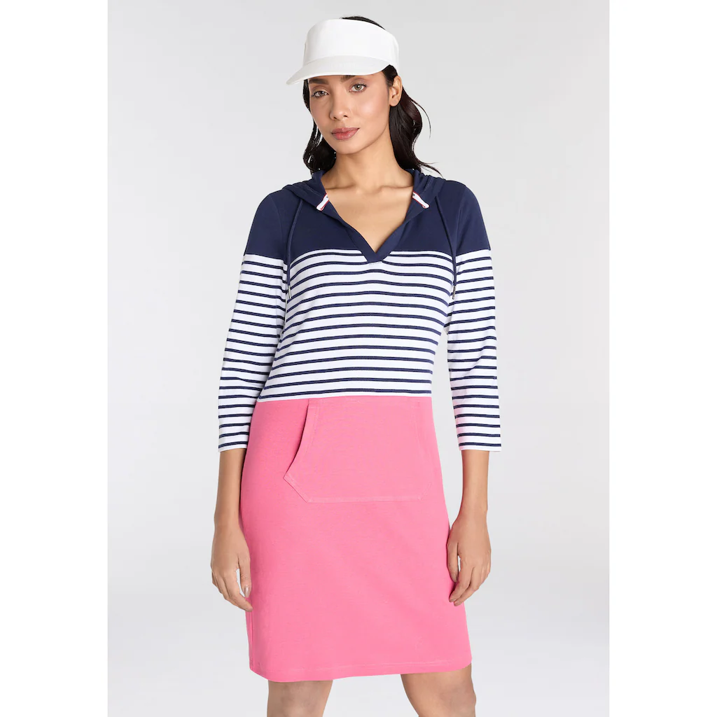 KangaROOS Jerseykleid Kurzes Kleid Lässiger Casual Look Aus Rippstrickstoff