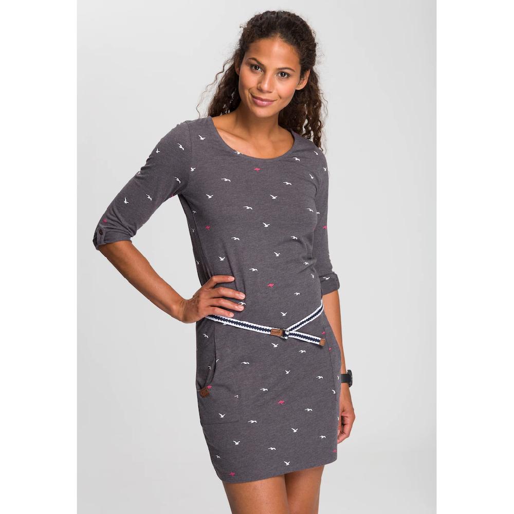 KangaROOS Jerseykleid (Set mit abnehmbarem Gürtel) figurbetonte Passform aus Baumwollmischung