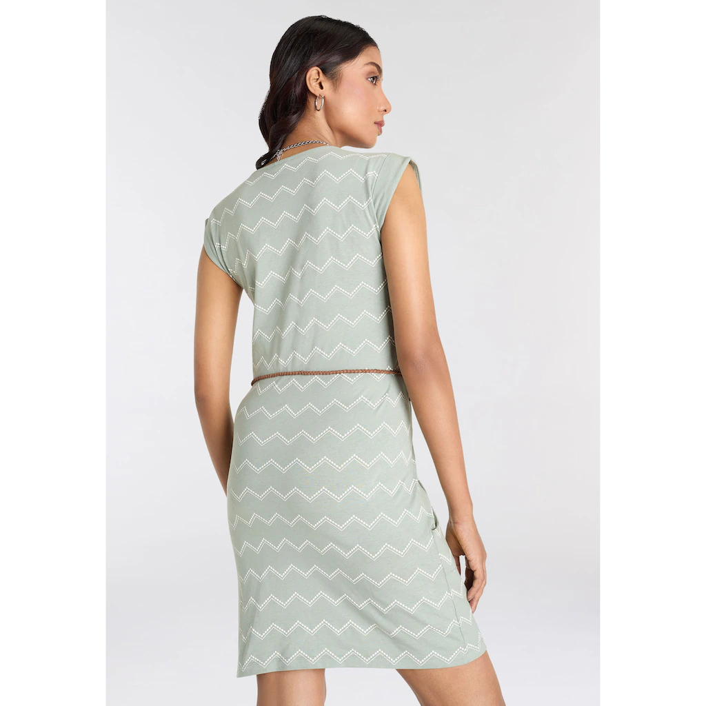KangaROOS Jerseykleid (Set Mit Abnehmbarem Gürtel) Mit Alloverprint