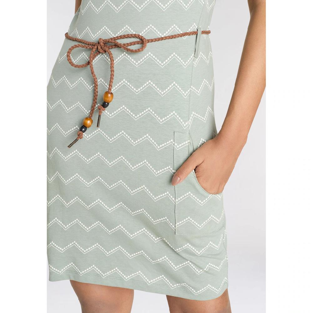 KangaROOS Jerseykleid (Set Mit Abnehmbarem Gürtel) Mit Alloverprint