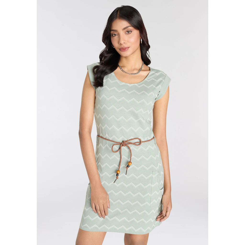 KangaROOS Jerseykleid (Set mit abnehmbarem Gürtel) mit Alloverprint