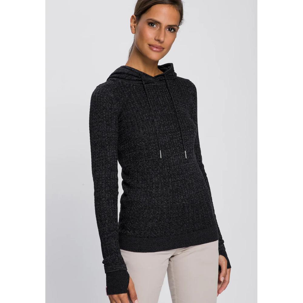 KangaROOS Kapuzenpullover im feinen Zopf-Strick-Design