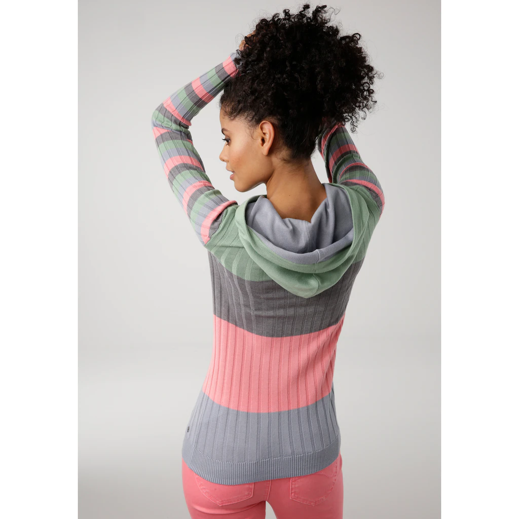 KangaROOS Kapuzenpullover Mit Trendigem Colorblocking In Verschiedenen Streifenbreiten