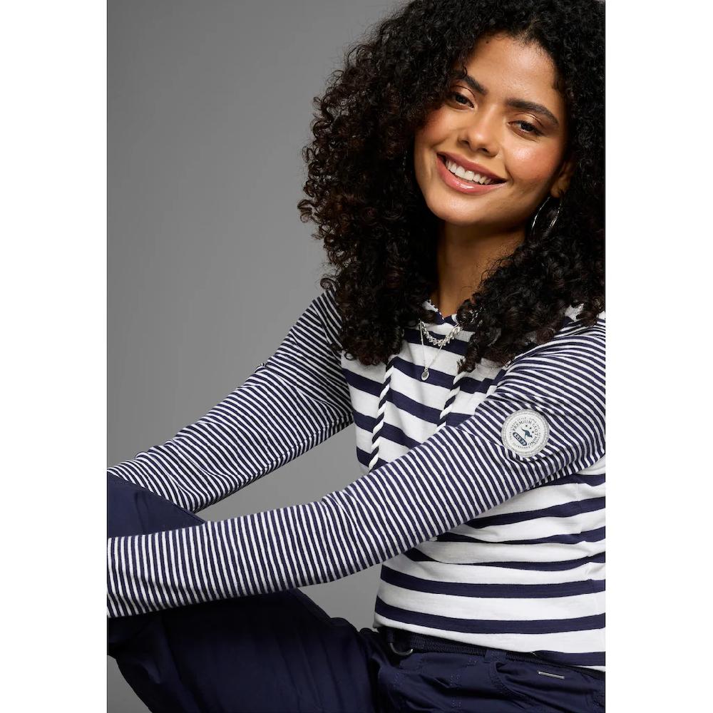 KangaROOS Kapuzenshirt Langarm Hüftbedeckend Elastische Rippware