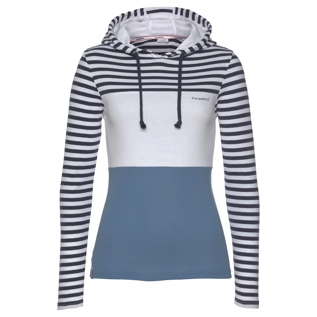 KangaROOS Kapuzenshirt Langarm Sehr Figurbetont Mit Colourblocking-Optik