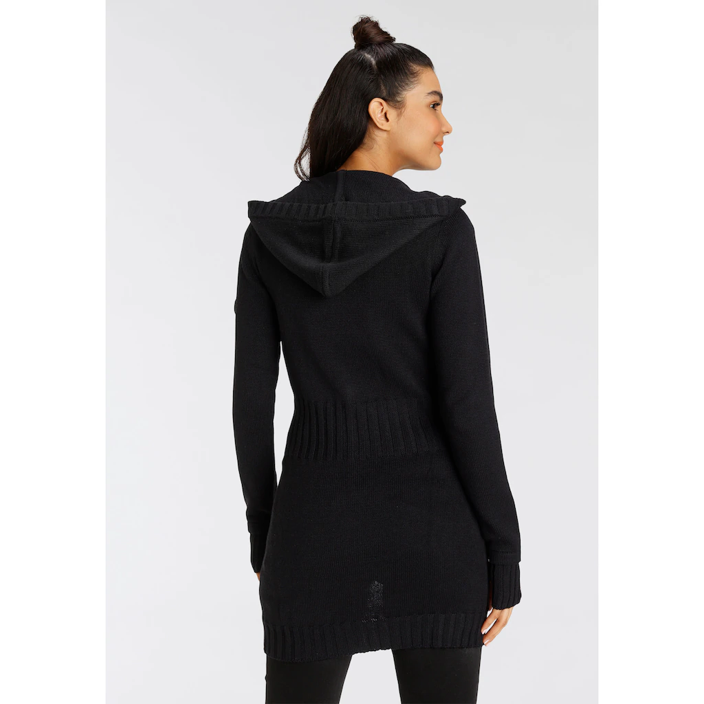 KangaROOS Kapuzenstrickjacke In Schmeichelnder Longform