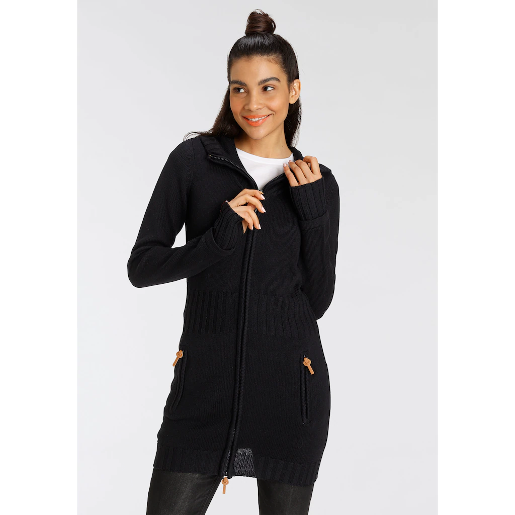 KangaROOS Kapuzenstrickjacke in schmeichelnder Longform