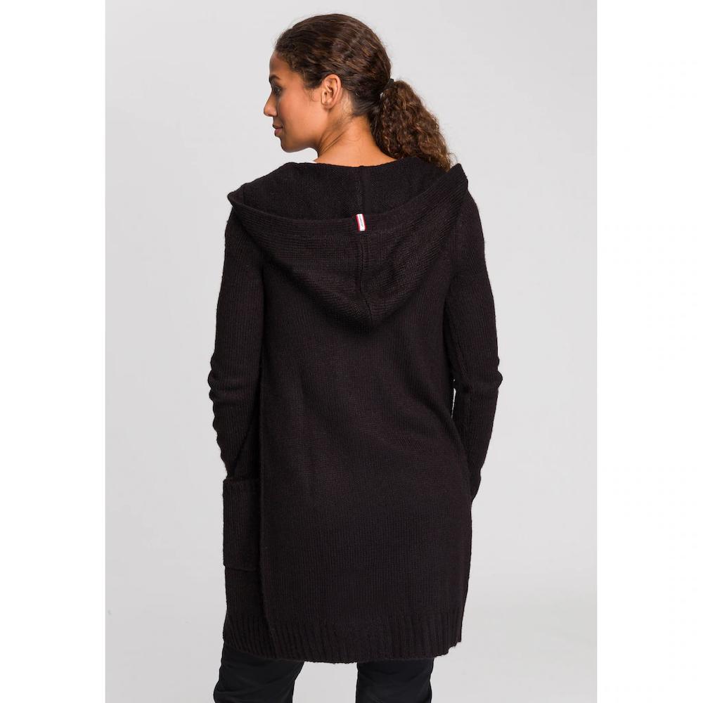 KangaROOS Kapuzenstrickjacke Mit Aufgesetzten Taschen Und Breiten Rippbündchen