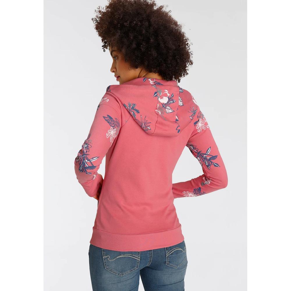 KangaROOS Kapuzensweatjacke Mit Blumigem Druck Im Hawaii-Look