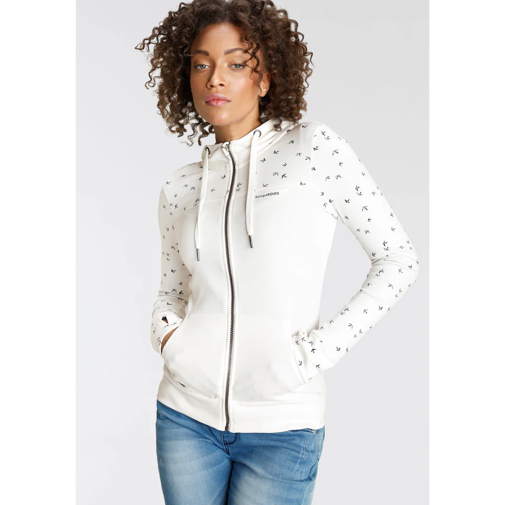 KangaROOS Kapuzensweatjacke mit filigranem Print