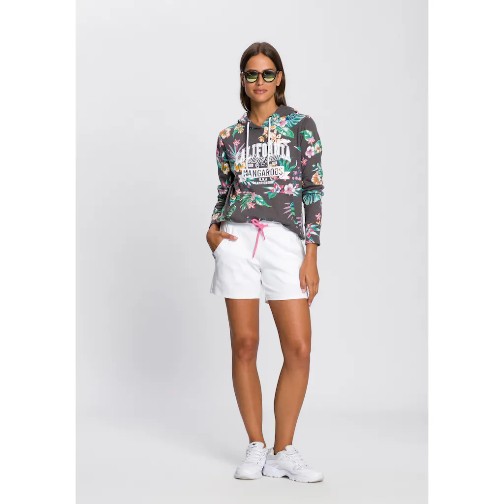 KangaROOS Kapuzensweatshirt Langarm Figurumspielender Schnitt Aus Interlockmaterial